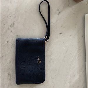 Authentic Navy Blue Coach Wristlet Wallet